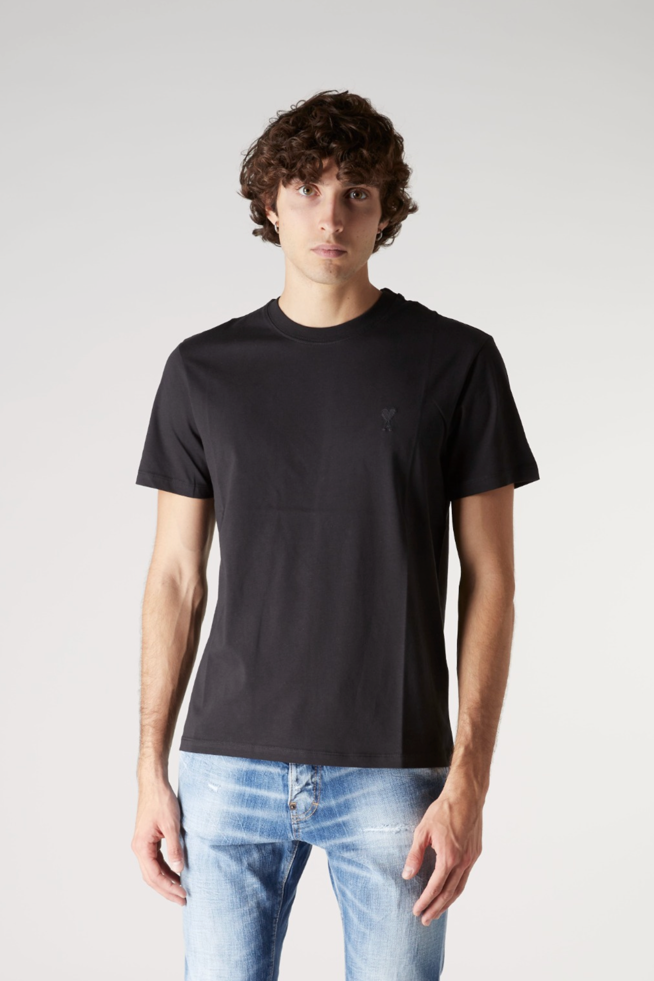 AMI PARIS Black T-shirt Iconica