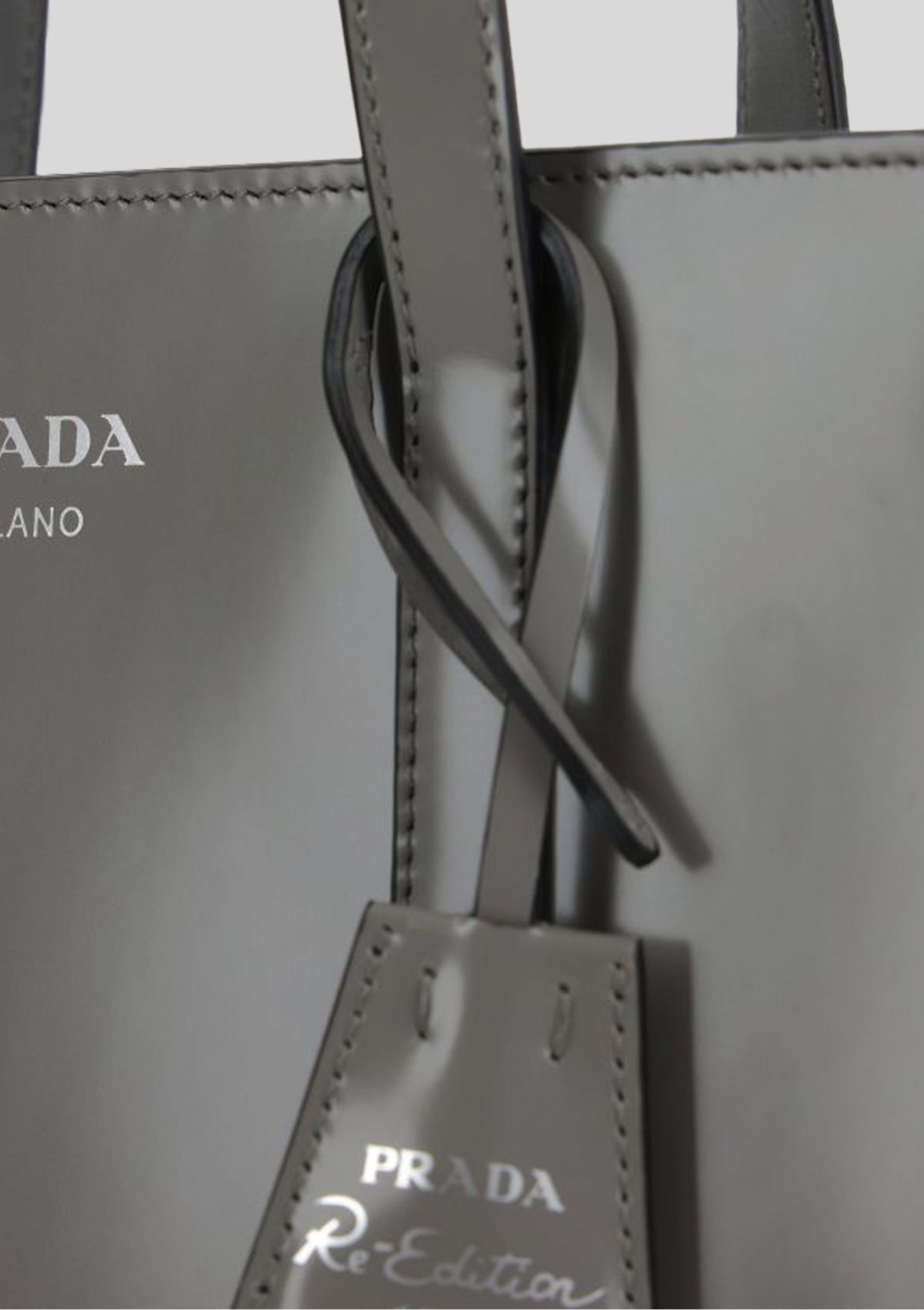PRADA Re-Edition 1995 mini in pelle spazzolata Grey